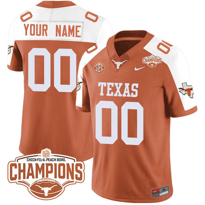 Custom TEX 2024 Peach Bowl Champions Jersey - All Stitched