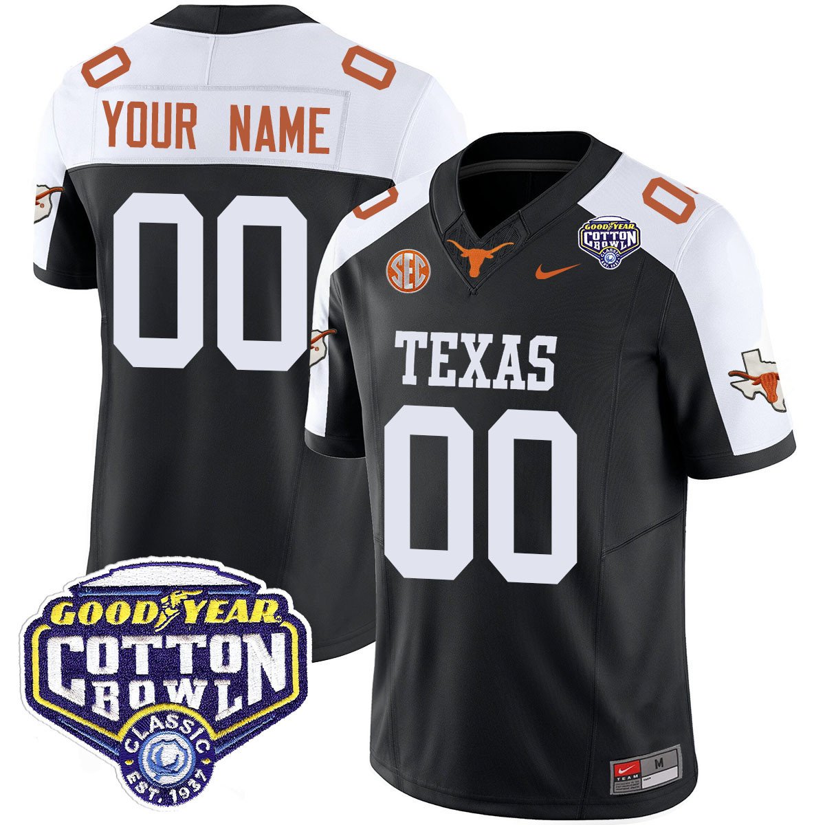 Custom TEX 2024 Cotton Bowl Classic Jersey - All Stitched