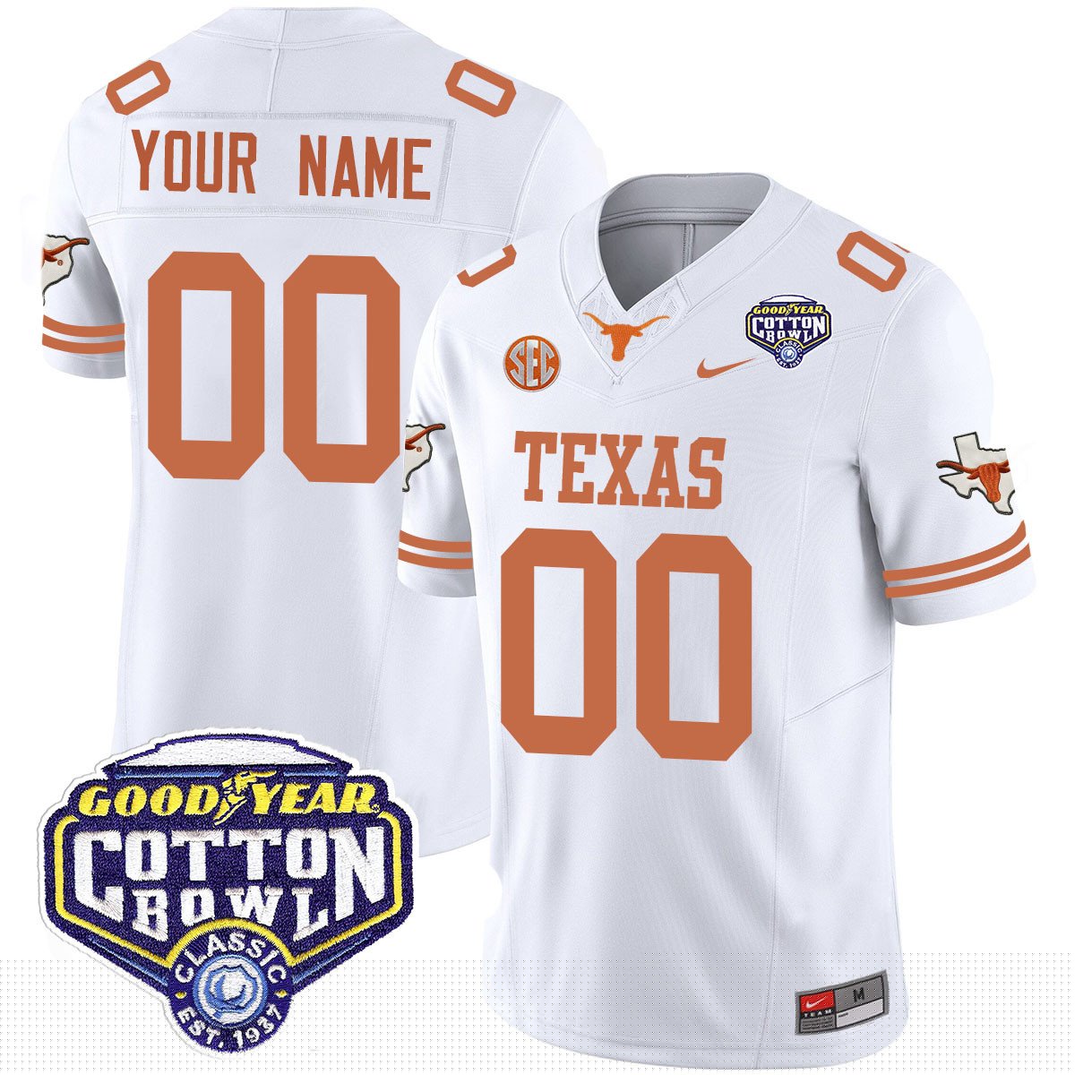 Custom TEX 2024 Cotton Bowl Classic Jersey - All Stitched