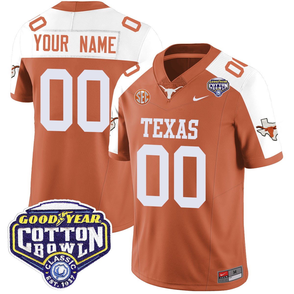 Custom TEX 2024 Cotton Bowl Classic Jersey - All Stitched