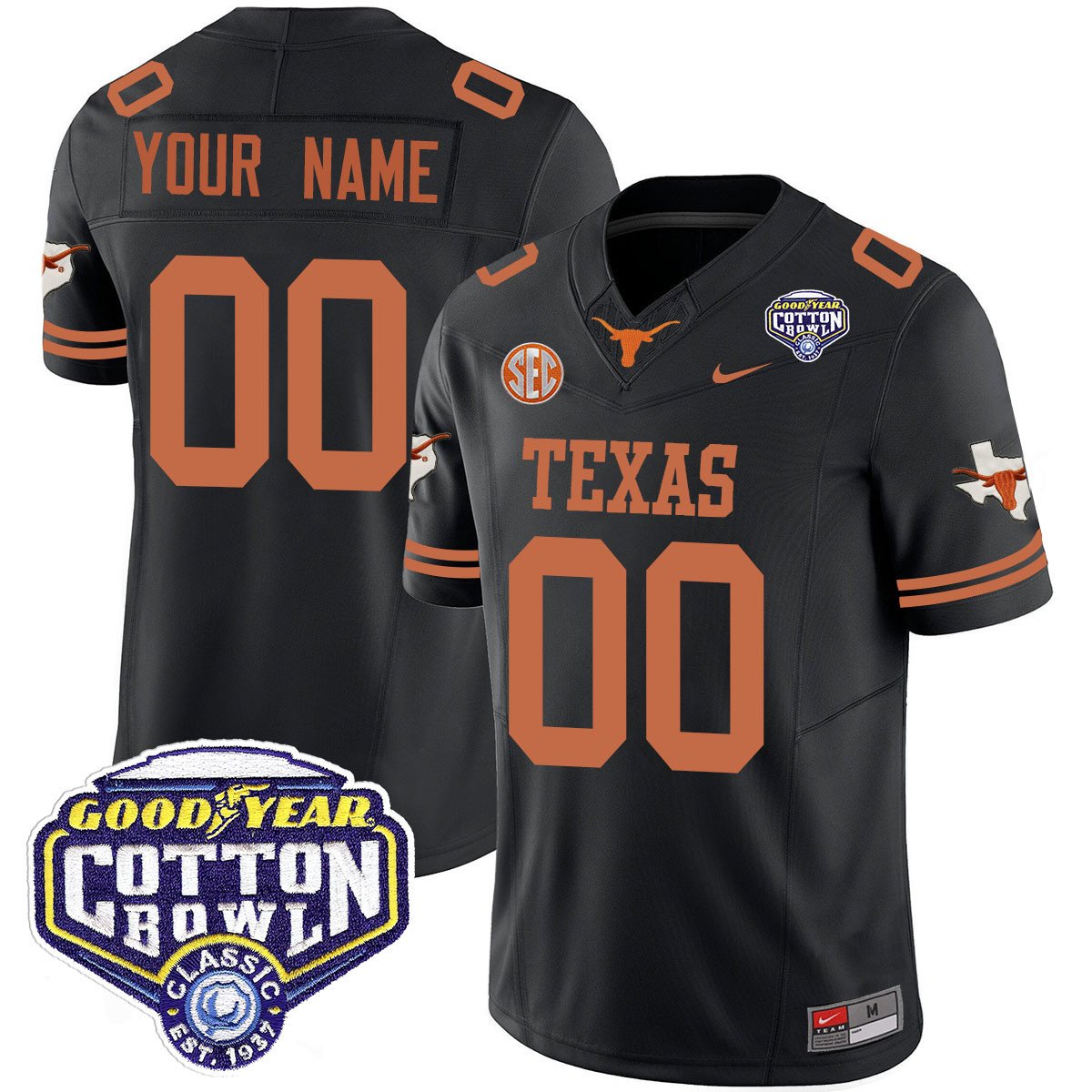 Custom TEX 2024 Cotton Bowl Classic Jersey - All Stitched