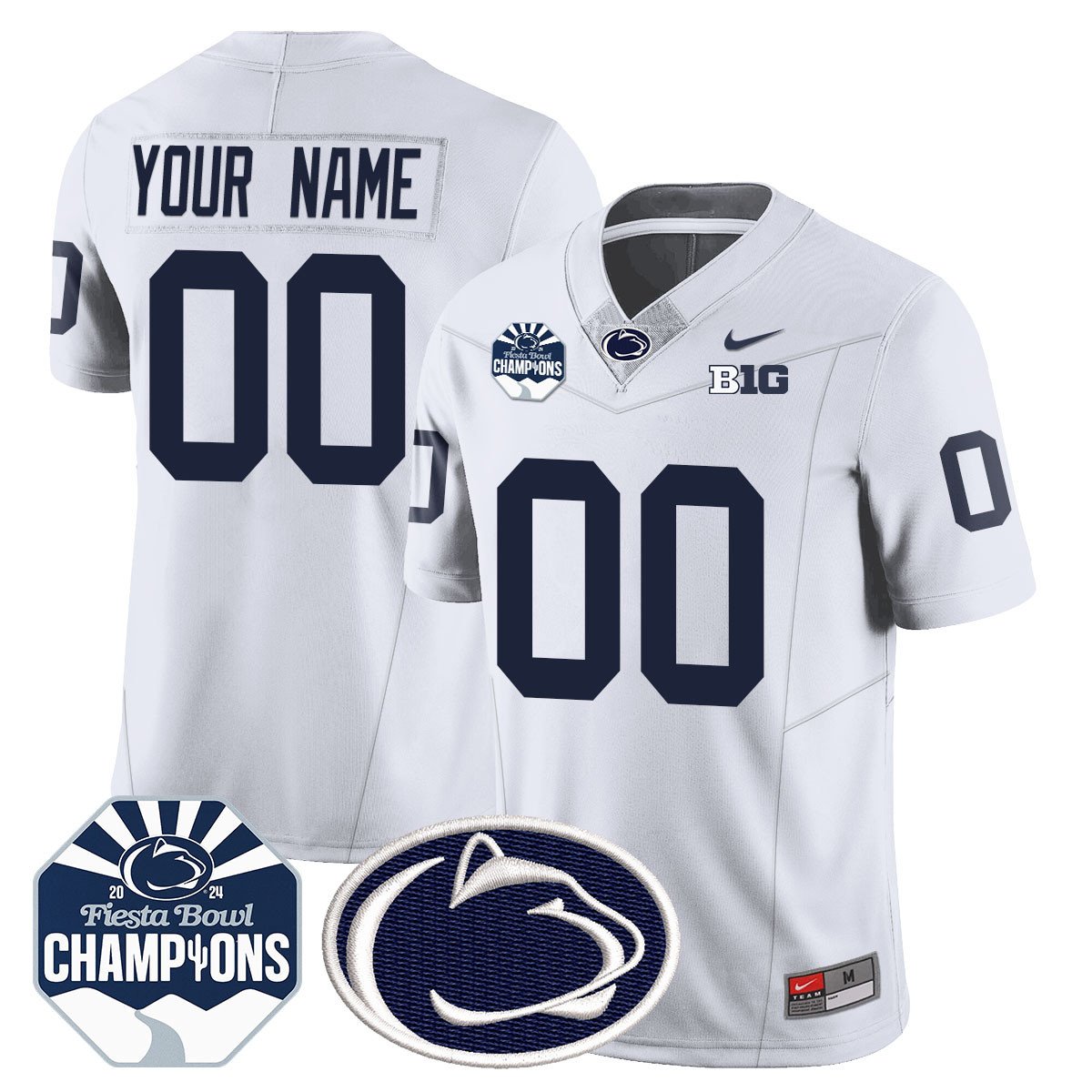 Custom Gender/Name PSU 2024 Fiesta Bowl Champions Jersey - All Stitched