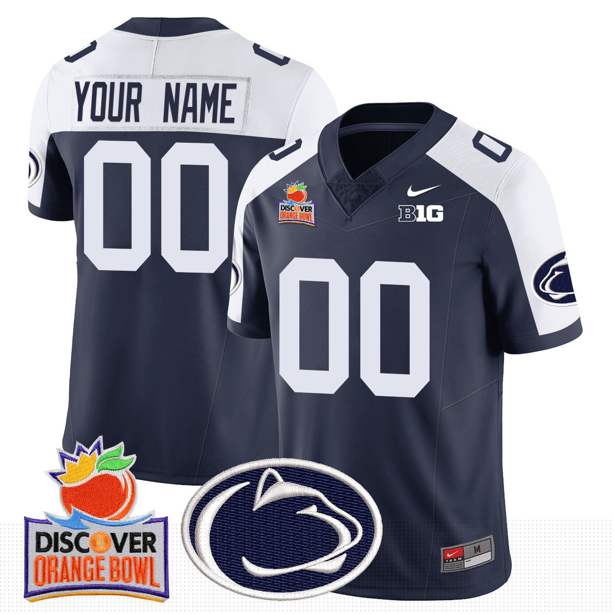 Custom Gender/Name PSU 2024 Orange Bowl Jersey N1 - All Stitched