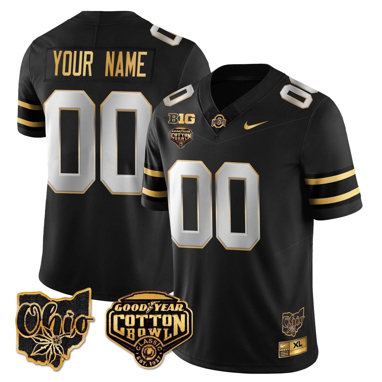 Custom Gender/Name OSU 2024 Cotton Bowl Classic Jersey Gold - All Stitched