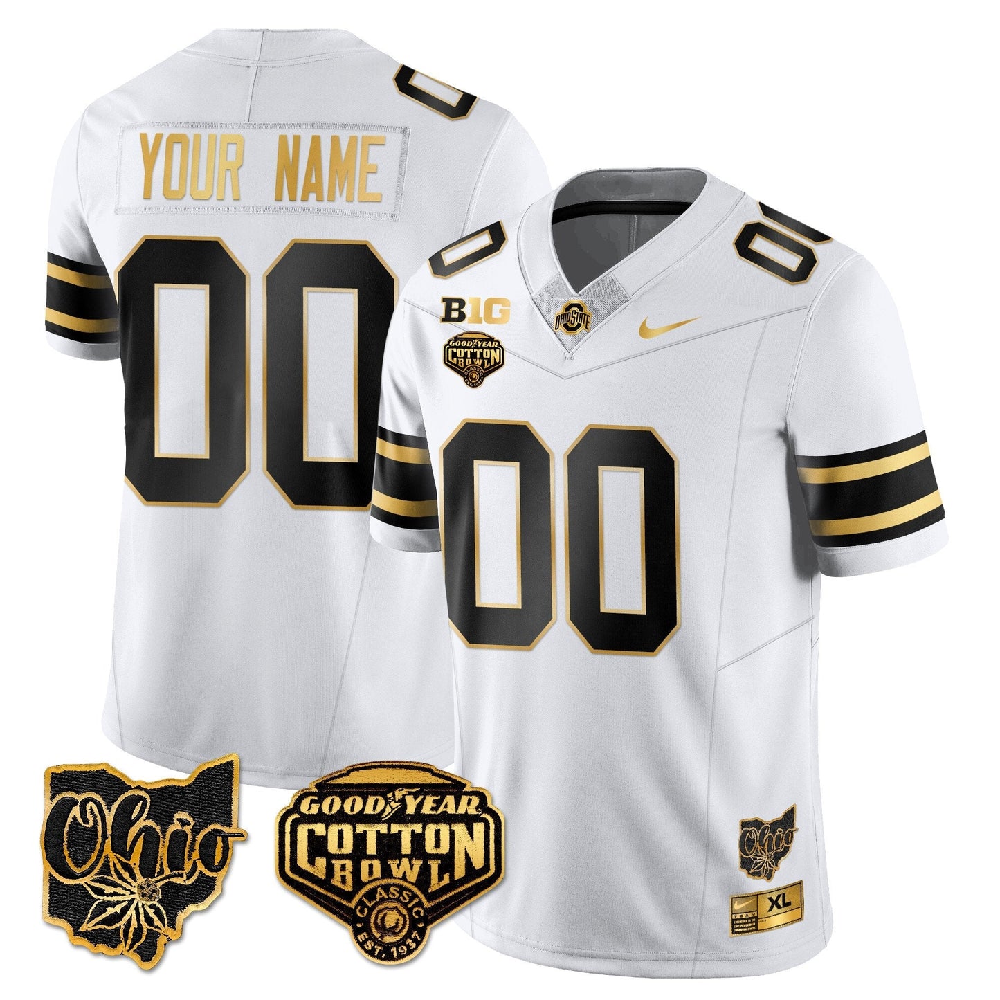 Custom Gender/Name OSU 2024 Cotton Bowl Classic Jersey Gold - All Stitched