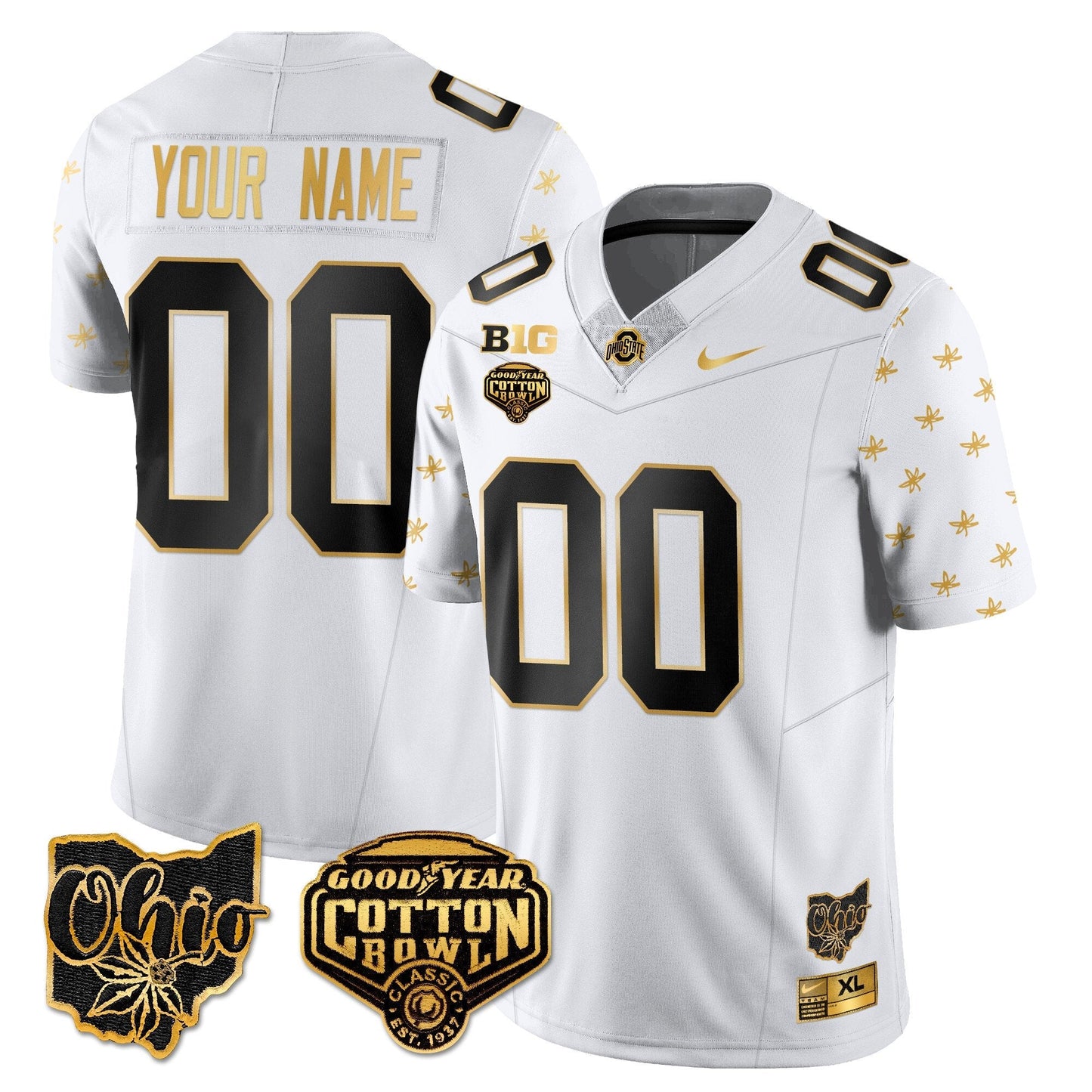 Custom Gender/Name OSU 2024 Cotton Bowl Classic Jersey Gold - All Stitched