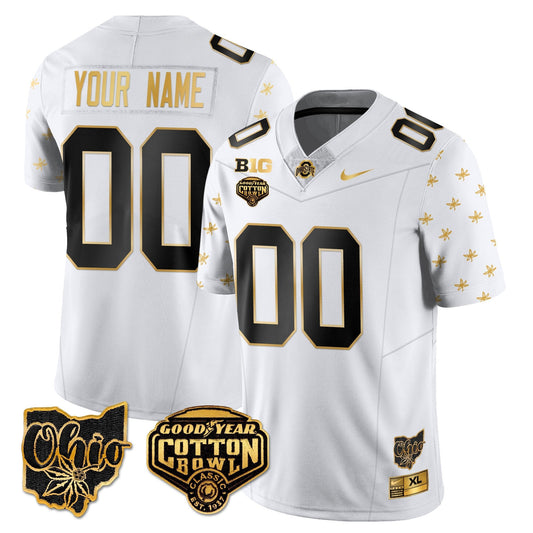 Custom Gender/Name OSU 2024 Cotton Bowl Classic Jersey Gold - All Stitched