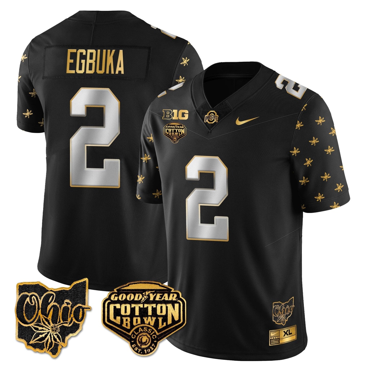 OSU 2024 Cotton Bowl Classic Jersey Gold - All Stitched