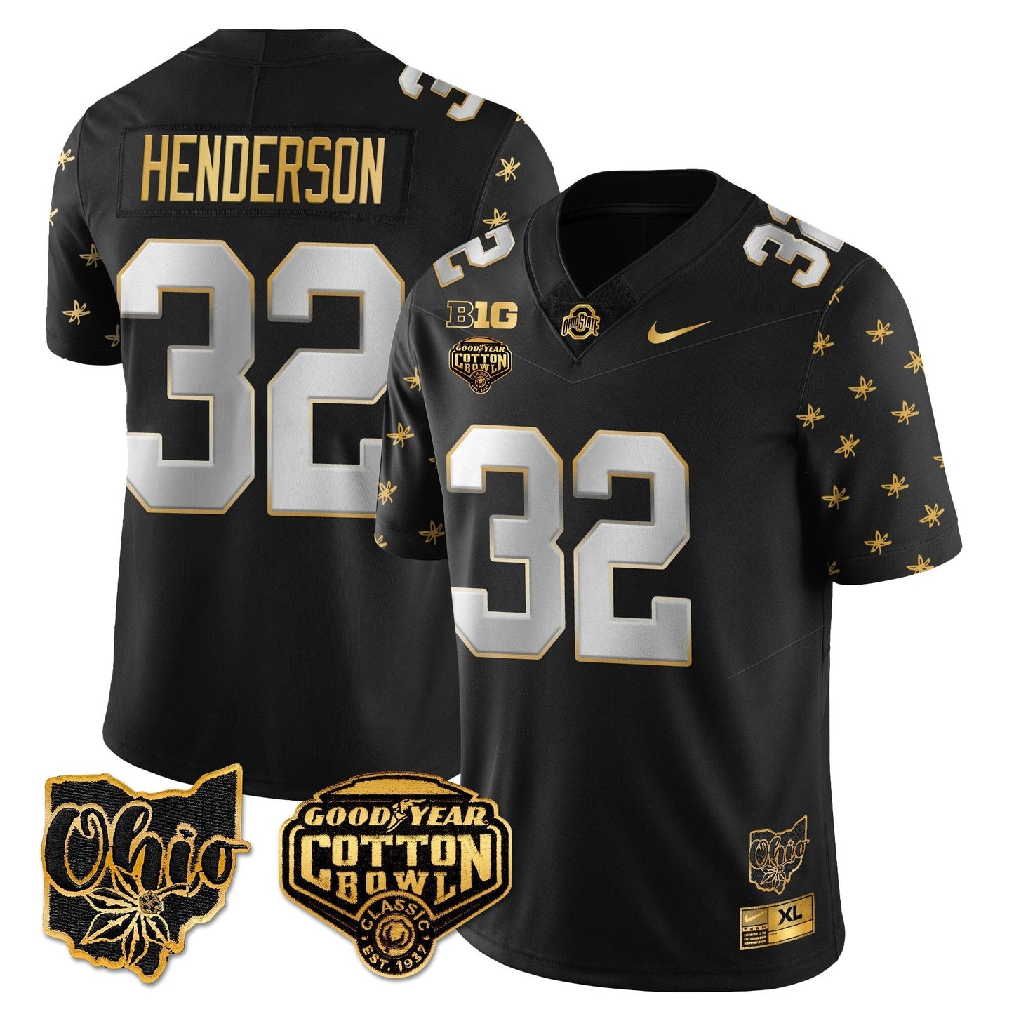 OSU 2024 Cotton Bowl Classic Jersey Gold - All Stitched