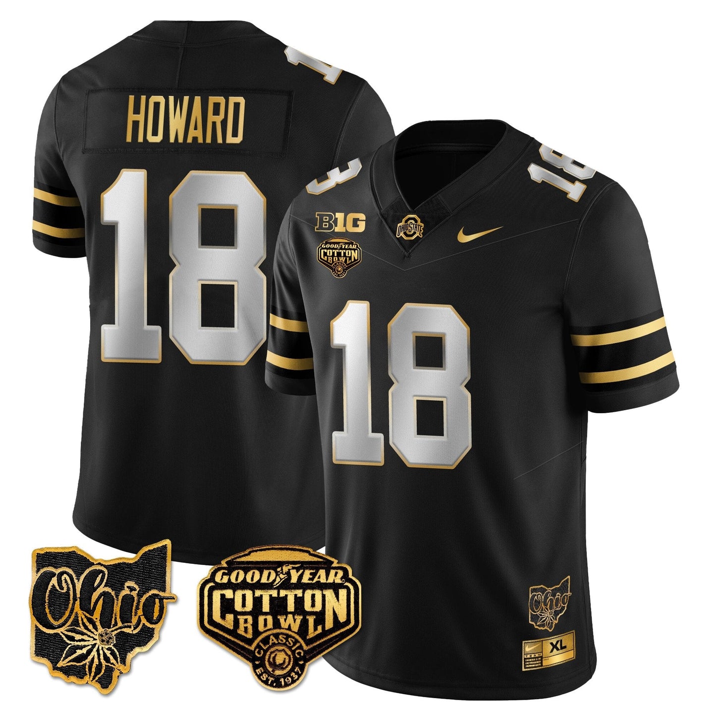 OSU 2024 Cotton Bowl Classic Jersey Gold - All Stitched