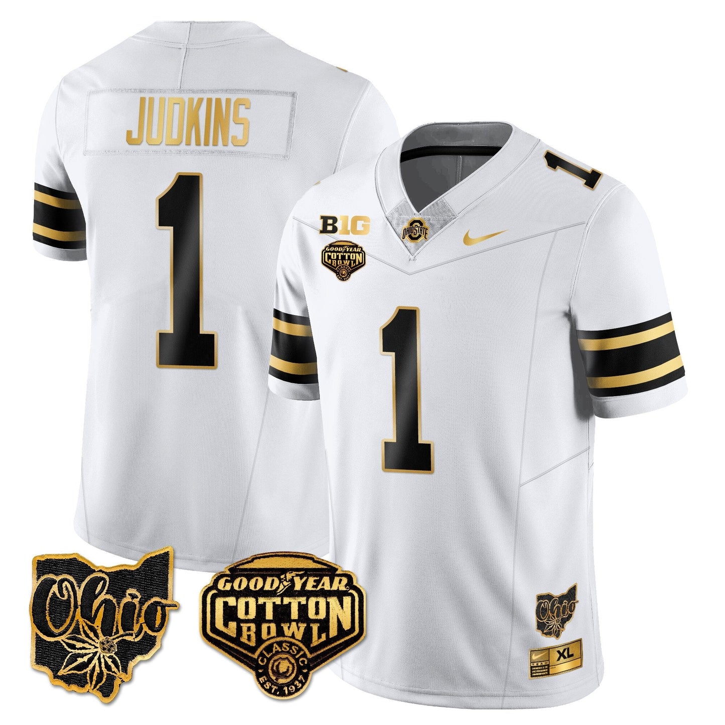 OSU 2024 Cotton Bowl Classic Jersey Gold - All Stitched