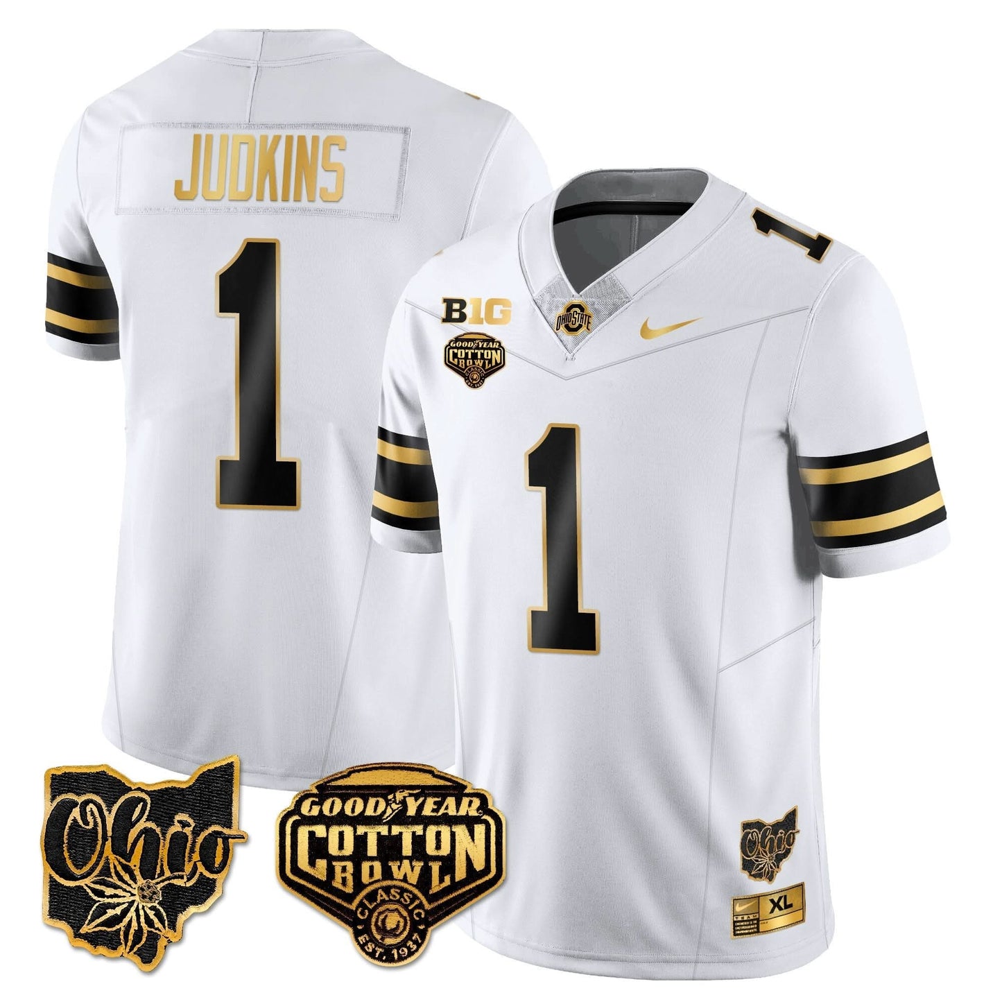 Ohio State Buckeyes 2024 Cotton Bowl Classic Jersey Gold - All Stitched