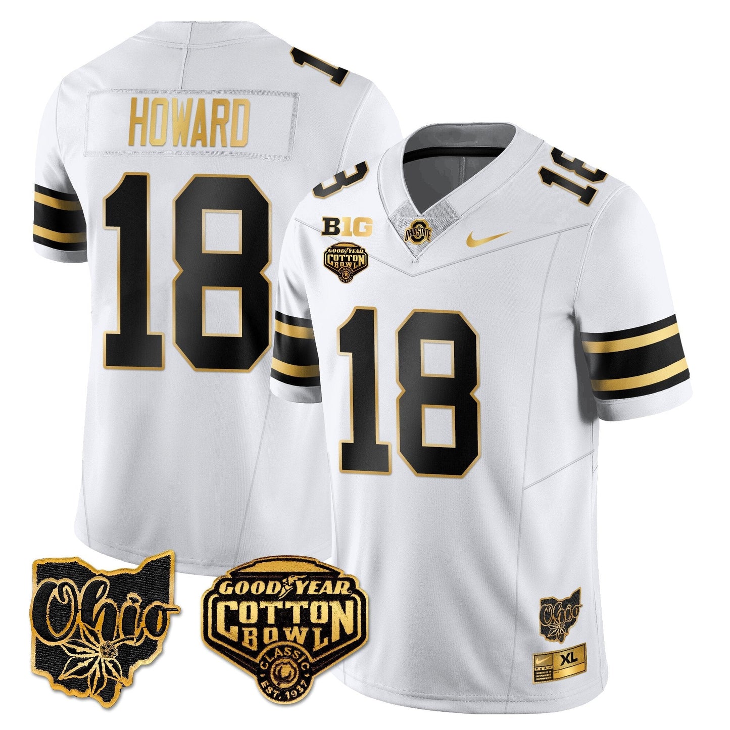 OSU 2024 Cotton Bowl Classic Jersey Gold - All Stitched