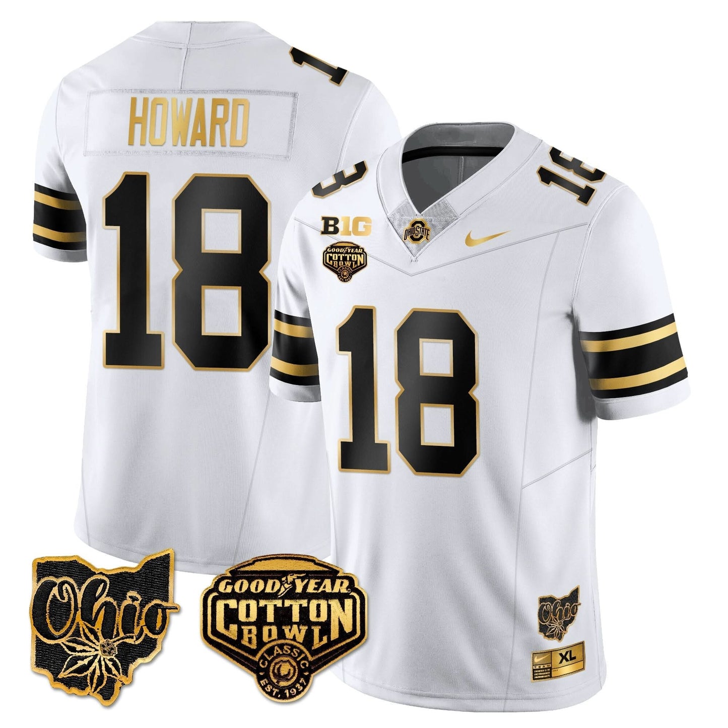 Ohio State Buckeyes 2024 Cotton Bowl Classic Jersey Gold - All Stitched