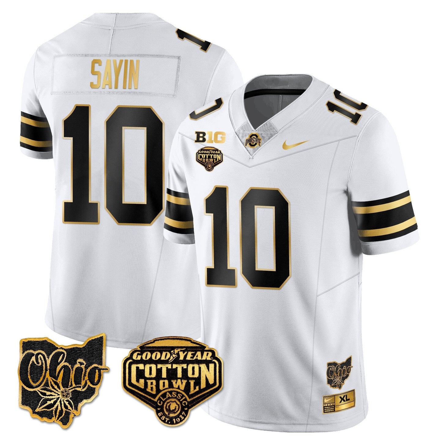 OSU 2024 Cotton Bowl Classic Jersey Gold - All Stitched