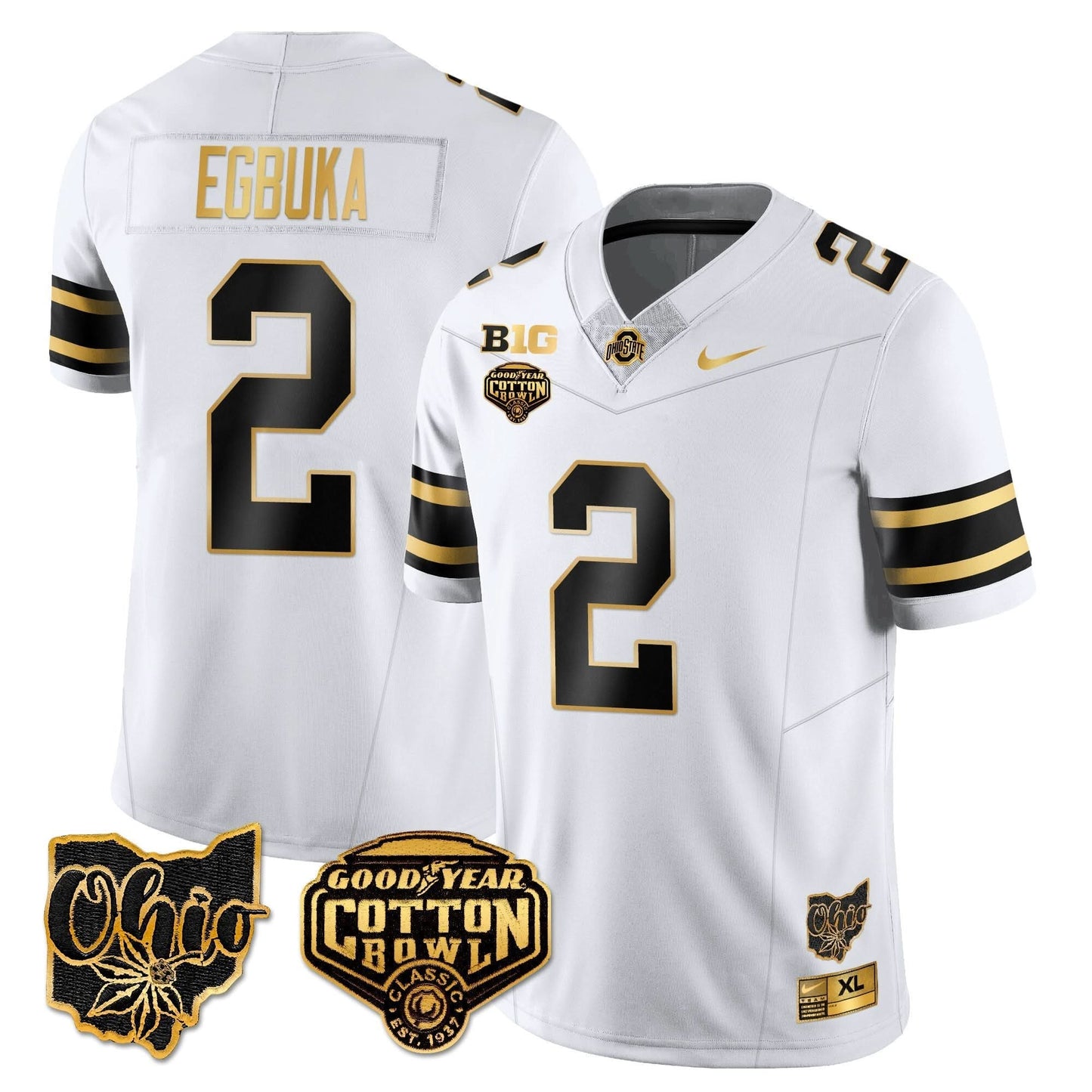 Ohio State Buckeyes 2024 Cotton Bowl Classic Jersey Gold - All Stitched