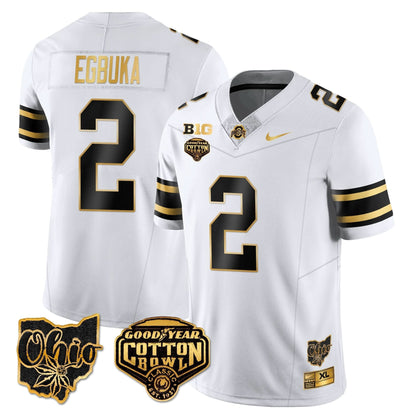 Ohio State Buckeyes 2024 Cotton Bowl Classic Jersey Gold - All Stitched