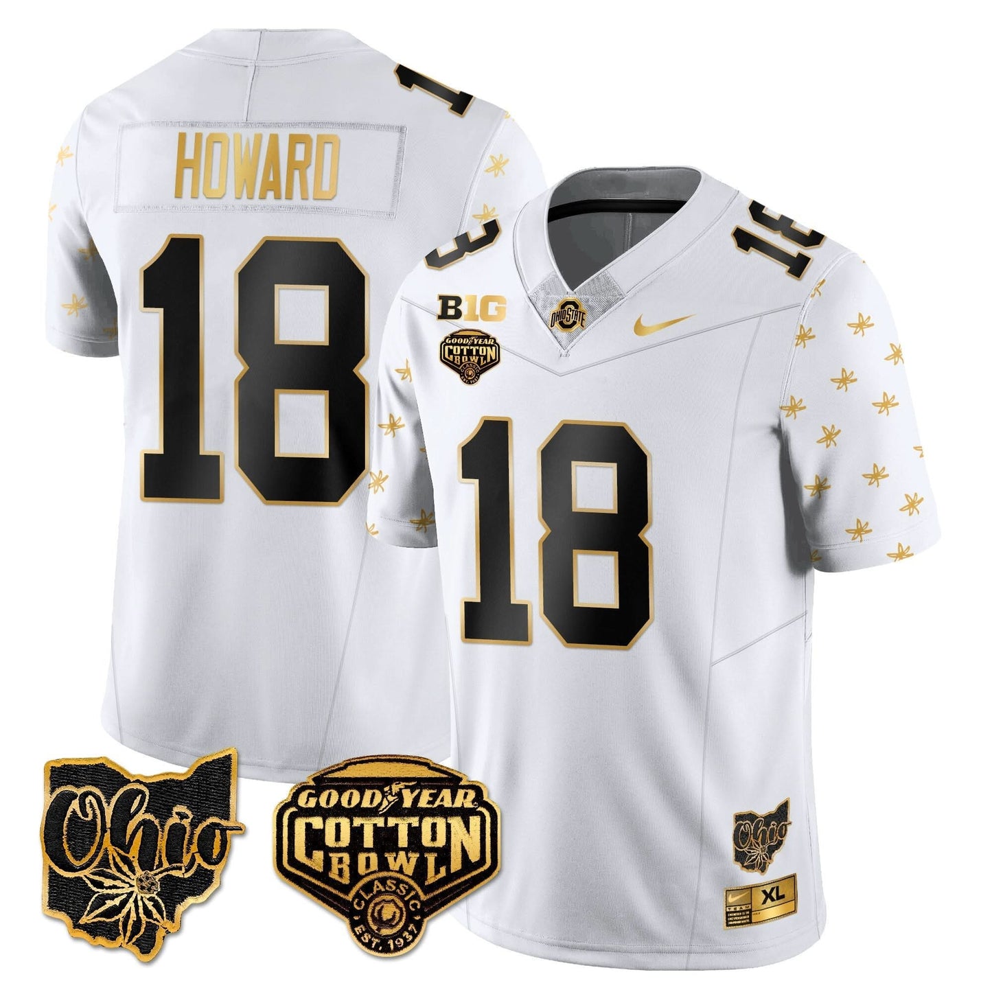 Ohio State Buckeyes 2024 Cotton Bowl Classic Jersey Gold - All Stitched