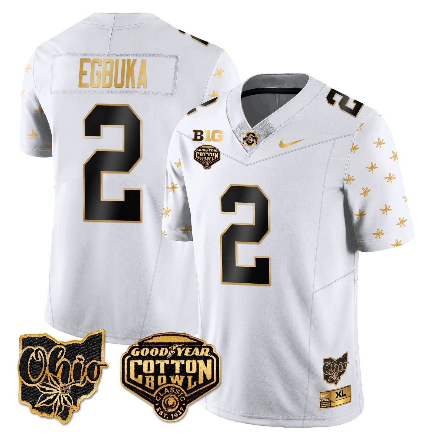 Ohio State Buckeyes 2024 Cotton Bowl Classic Jersey Gold - All Stitched