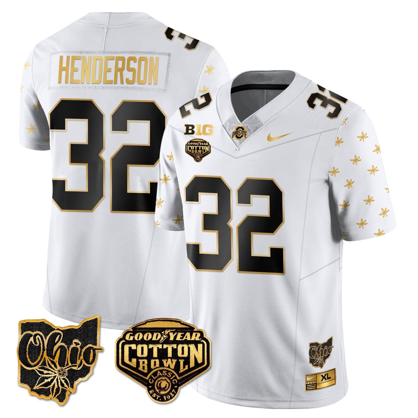 OSU 2024 Cotton Bowl Classic Jersey Gold - All Stitched