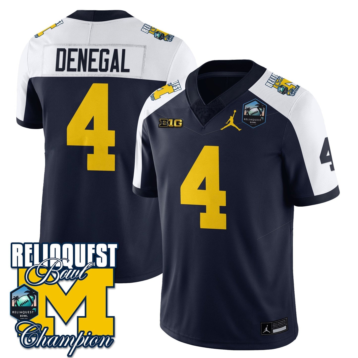 MICH 2024 ReliaQuest Bowl Champions Jersey - All Stitched