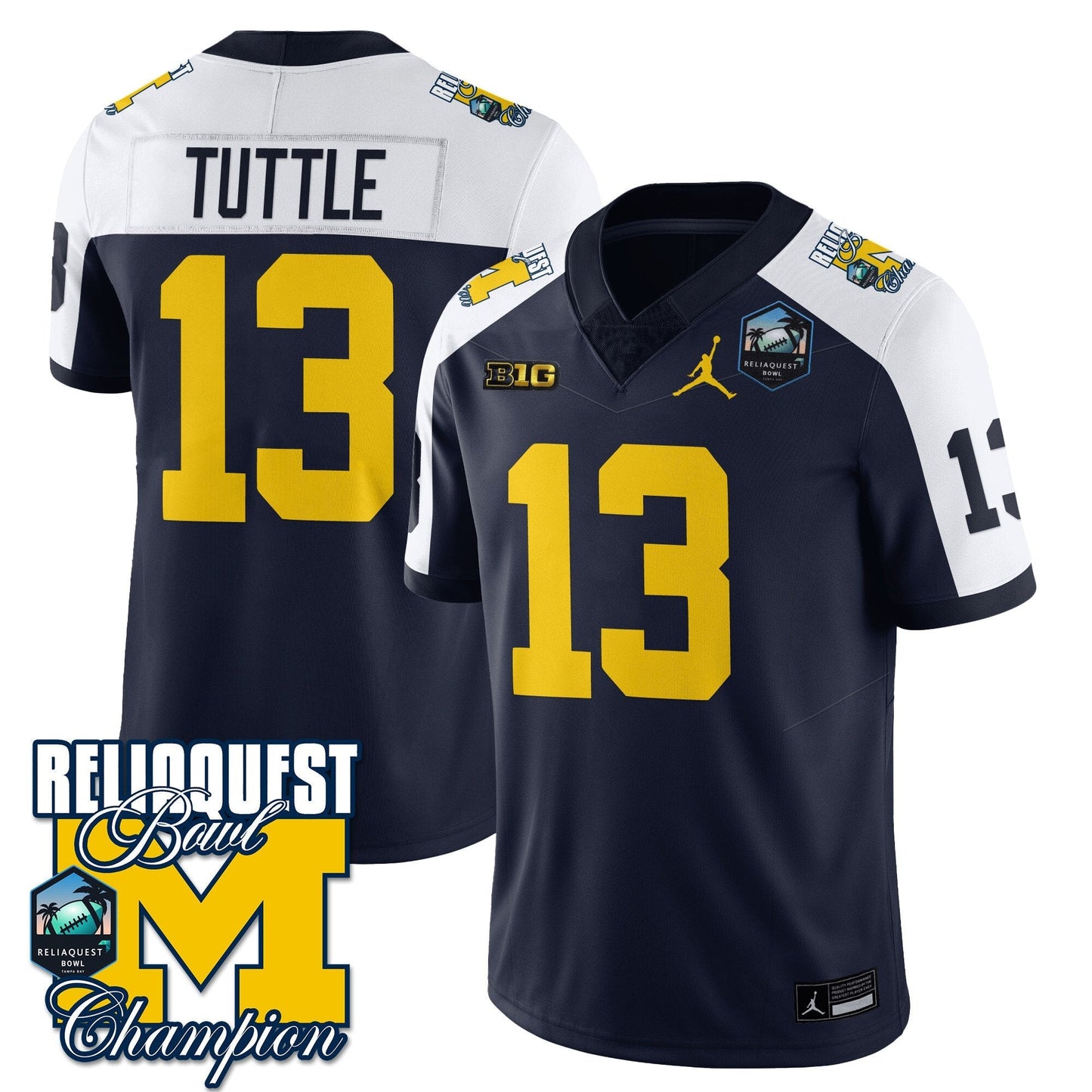 MICH 2024 ReliaQuest Bowl Champions Jersey - All Stitched