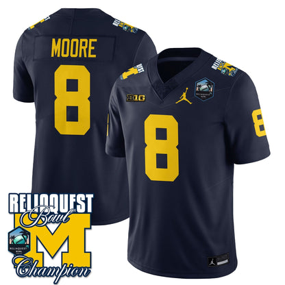 MICH 2024 ReliaQuest Bowl Champions Jersey - All Stitched