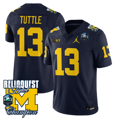 MICH 2024 ReliaQuest Bowl Champions Jersey - All Stitched
