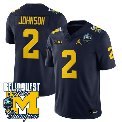 MICH 2024 ReliaQuest Bowl Champions Jersey - All Stitched