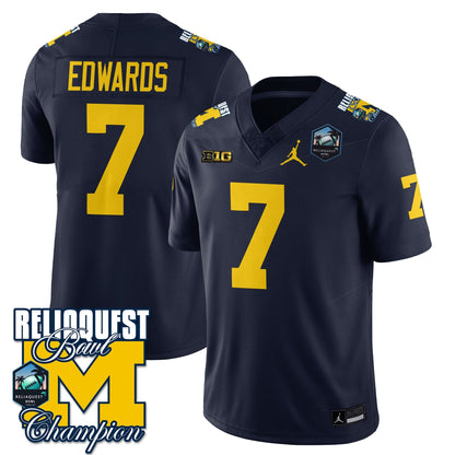 MICH 2024 ReliaQuest Bowl Champions Jersey - All Stitched