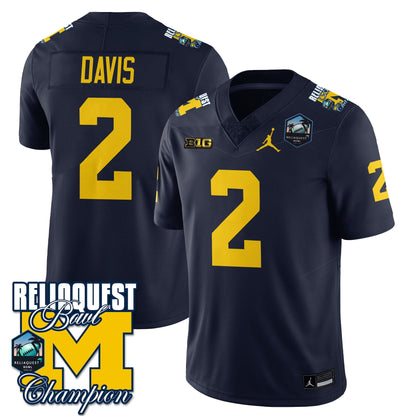 MICH 2024 ReliaQuest Bowl Champions Jersey - All Stitched