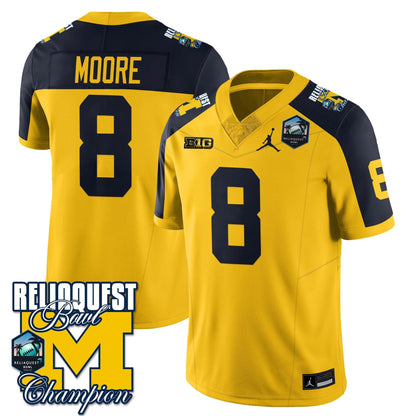 MICH 2024 ReliaQuest Bowl Champions Jersey - All Stitched