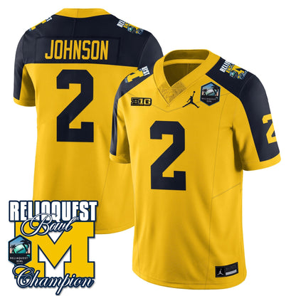 MICH 2024 ReliaQuest Bowl Champions Jersey - All Stitched