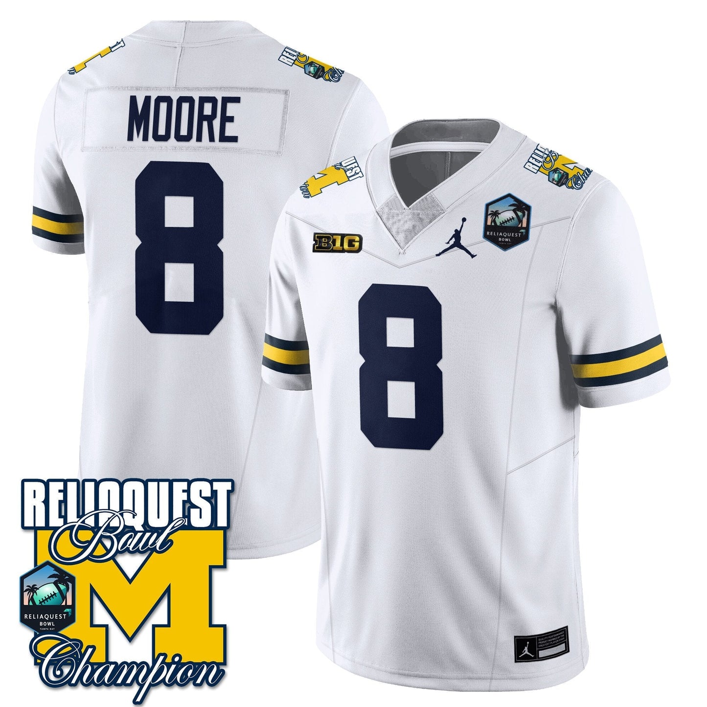 MICH 2024 ReliaQuest Bowl Champions Jersey - All Stitched