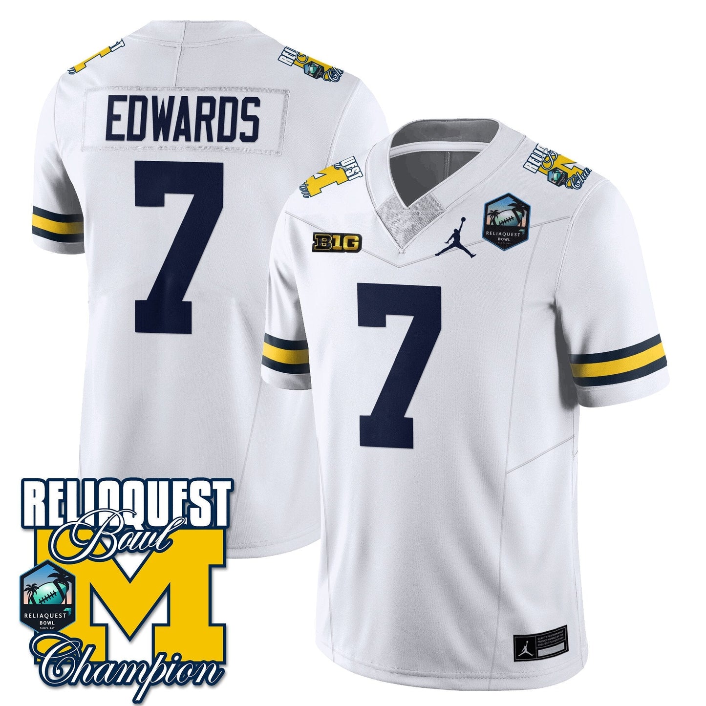 MICH 2024 ReliaQuest Bowl Champions Jersey - All Stitched