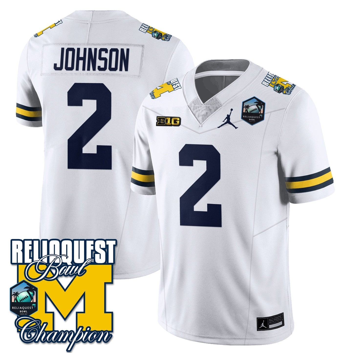 MICH 2024 ReliaQuest Bowl Champions Jersey - All Stitched