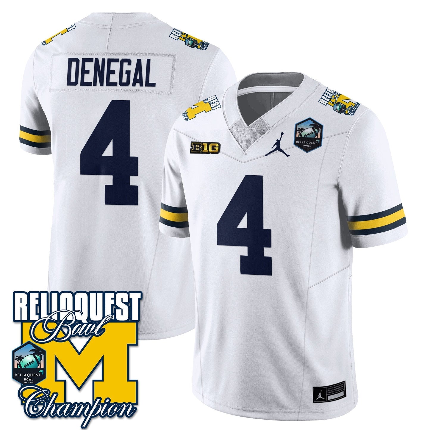 MICH 2024 ReliaQuest Bowl Champions Jersey - All Stitched