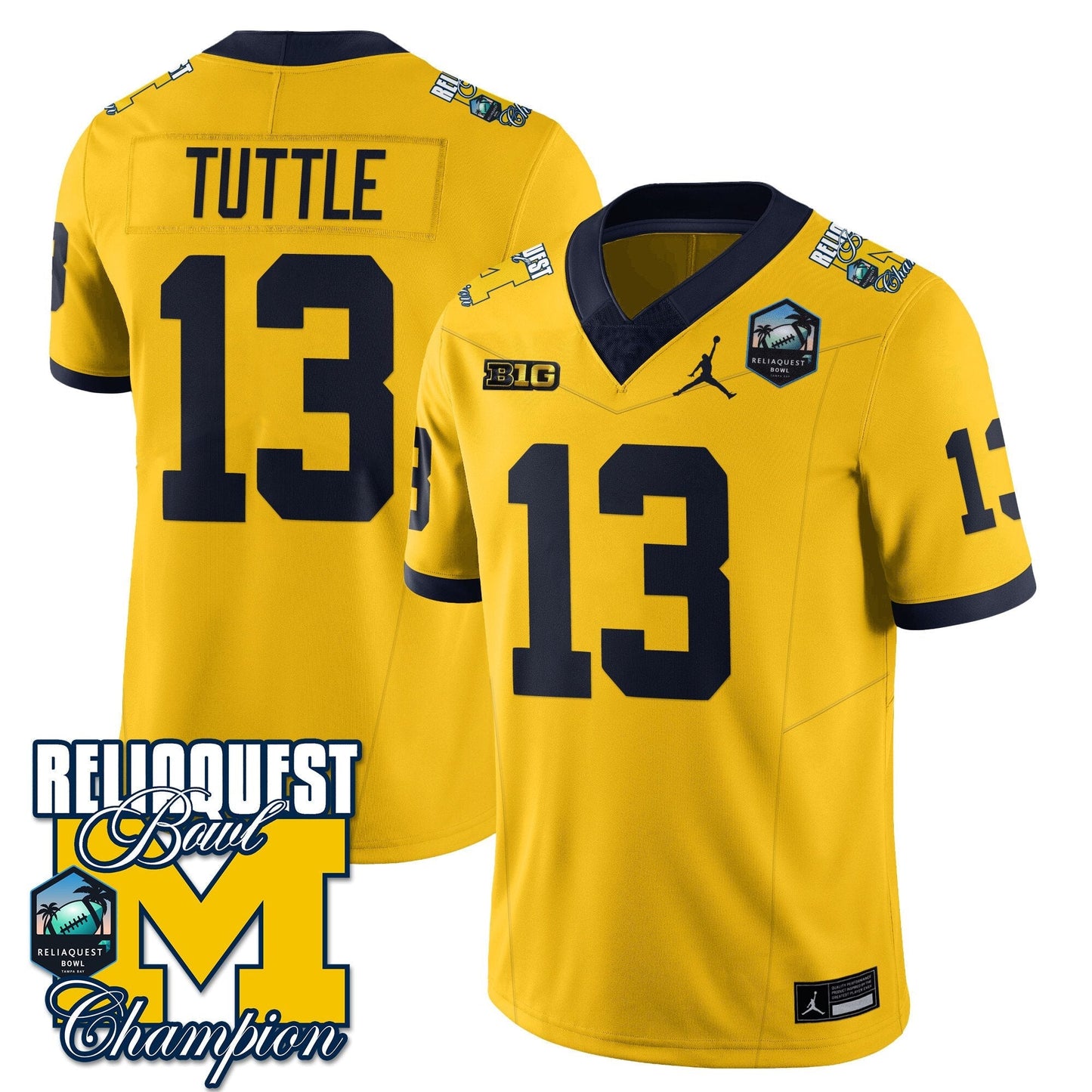 MICH 2024 ReliaQuest Bowl Champions Jersey - All Stitched