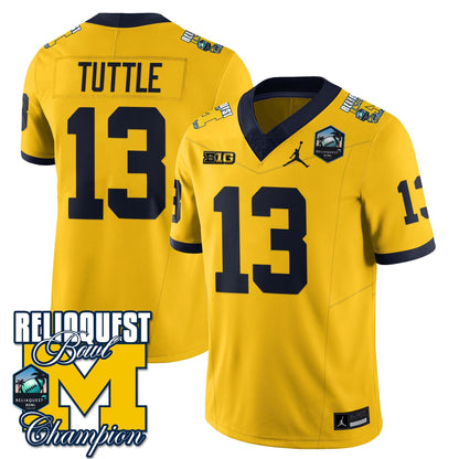 MICH 2024 ReliaQuest Bowl Champions Jersey - All Stitched