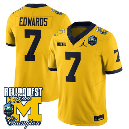 MICH 2024 ReliaQuest Bowl Champions Jersey - All Stitched