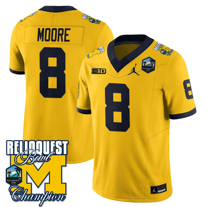 MICH 2024 ReliaQuest Bowl Champions Jersey - All Stitched