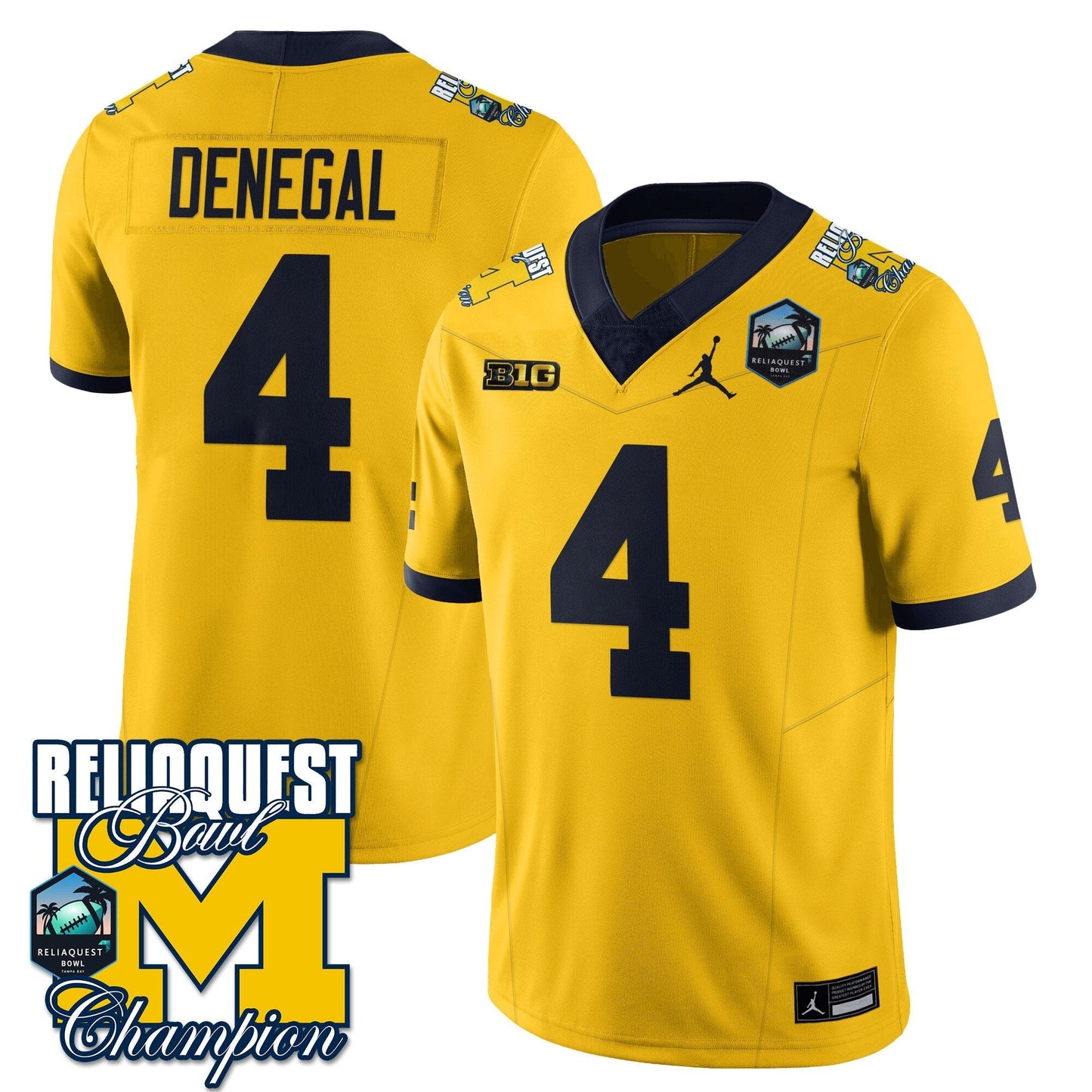 MICH 2024 ReliaQuest Bowl Champions Jersey - All Stitched