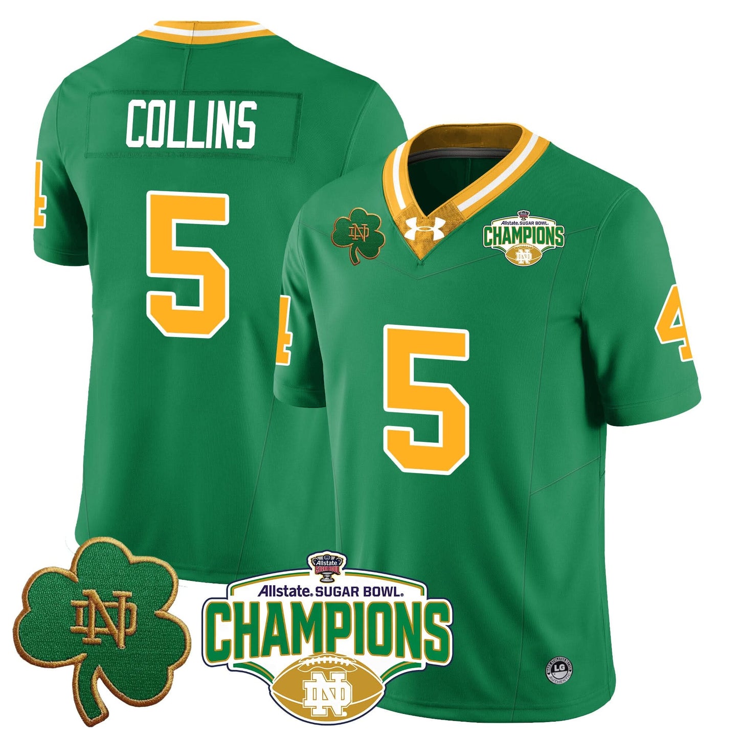 Notre Dame Fighting Irish 2025 Sugar Bowl Champions Jersey - All Stitched