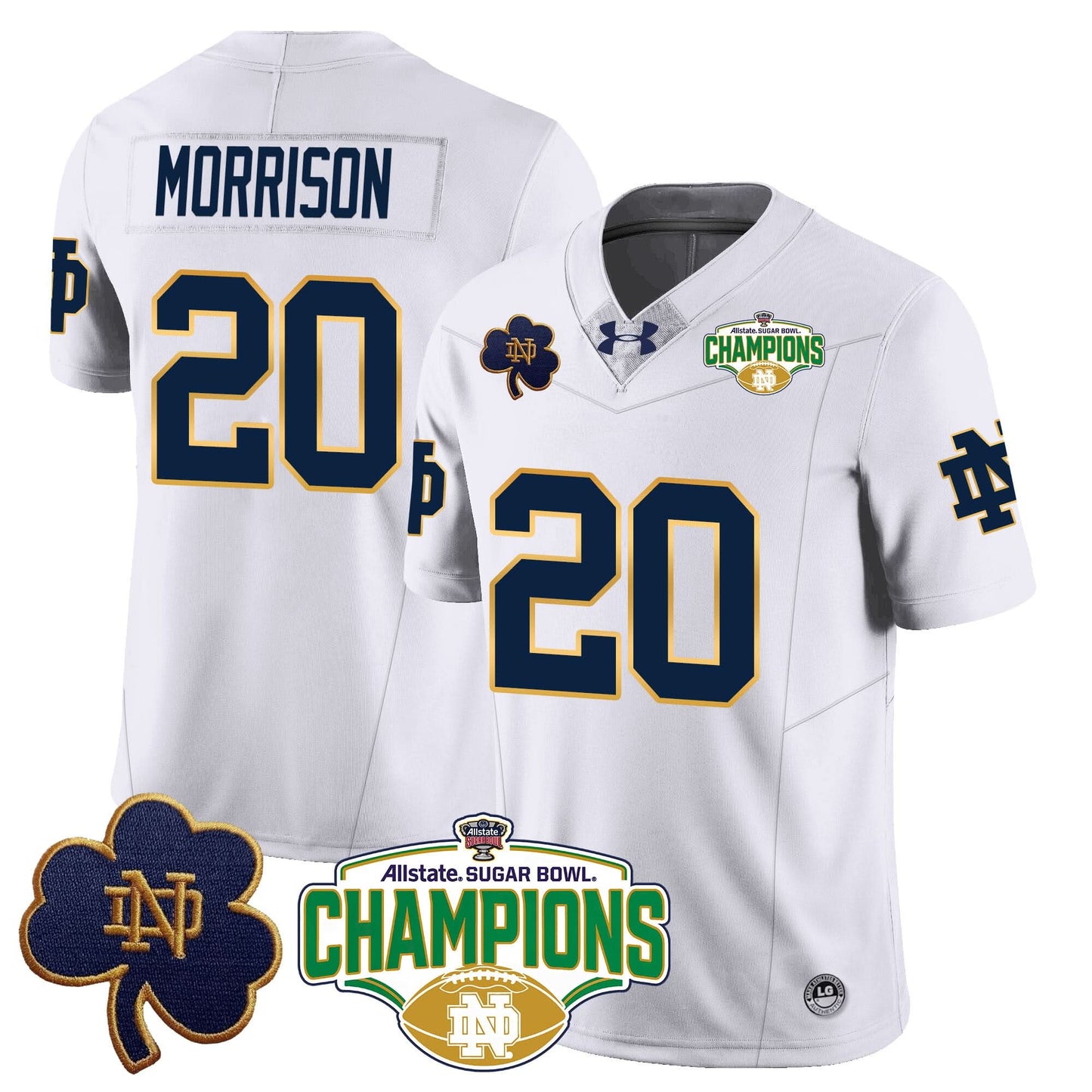 Notre Dame Fighting Irish 2025 Sugar Bowl Champions Jersey - All Stitched