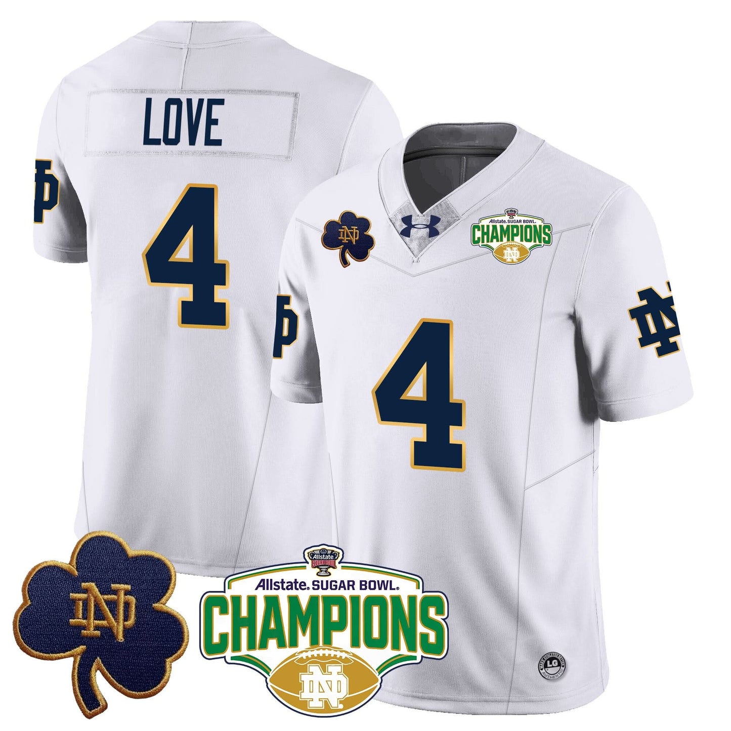 Notre Dame Fighting Irish 2025 Sugar Bowl Champions Jersey - All Stitched