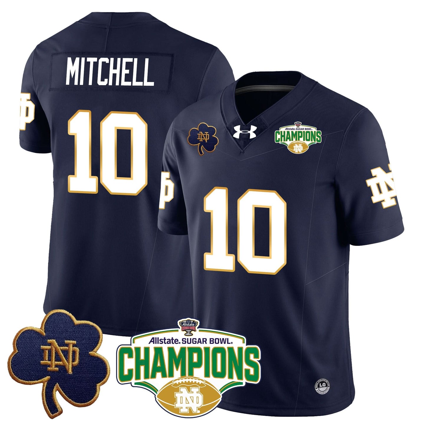 Notre Dame Fighting Irish 2025 Sugar Bowl Champions Jersey - All Stitched