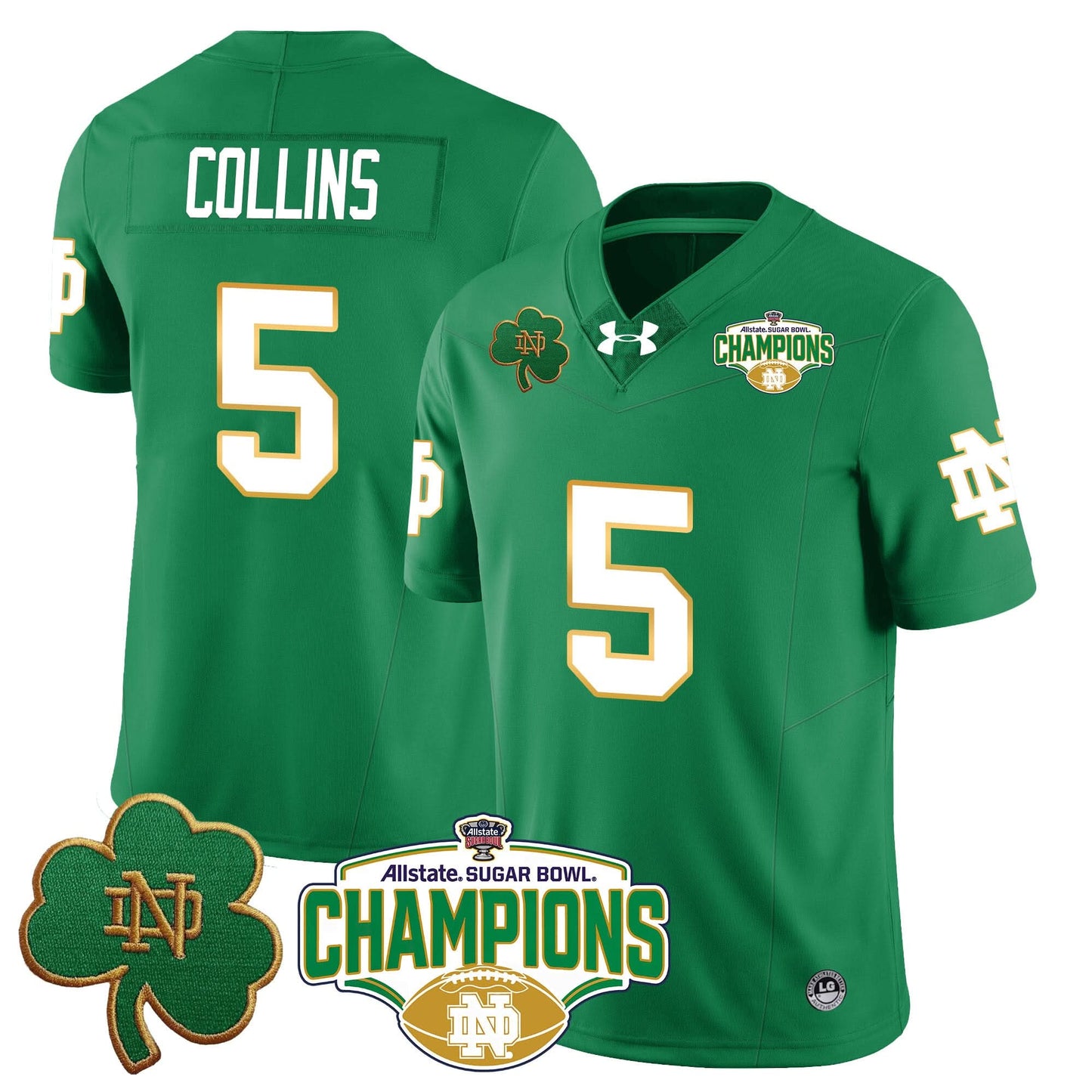 Notre Dame Fighting Irish 2025 Sugar Bowl Champions Jersey - All Stitched