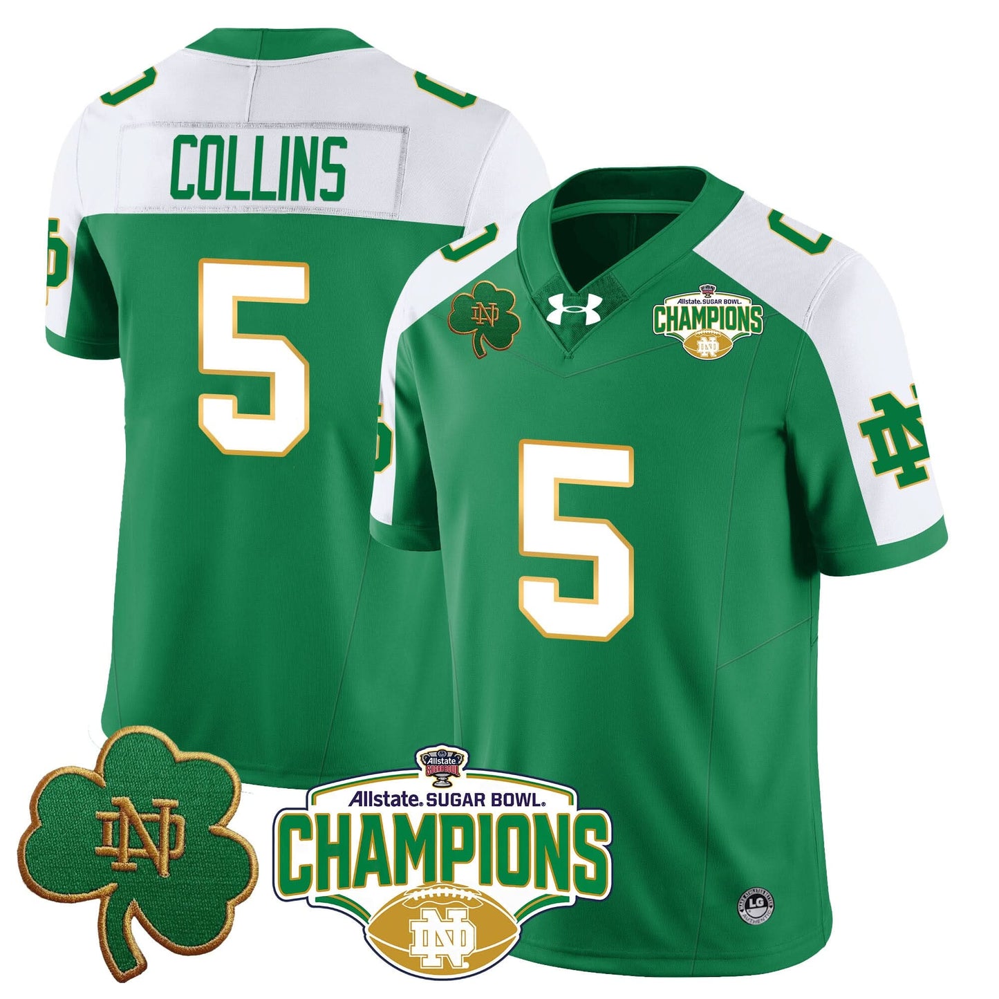 Notre Dame Fighting Irish 2025 Sugar Bowl Champions Jersey - All Stitched