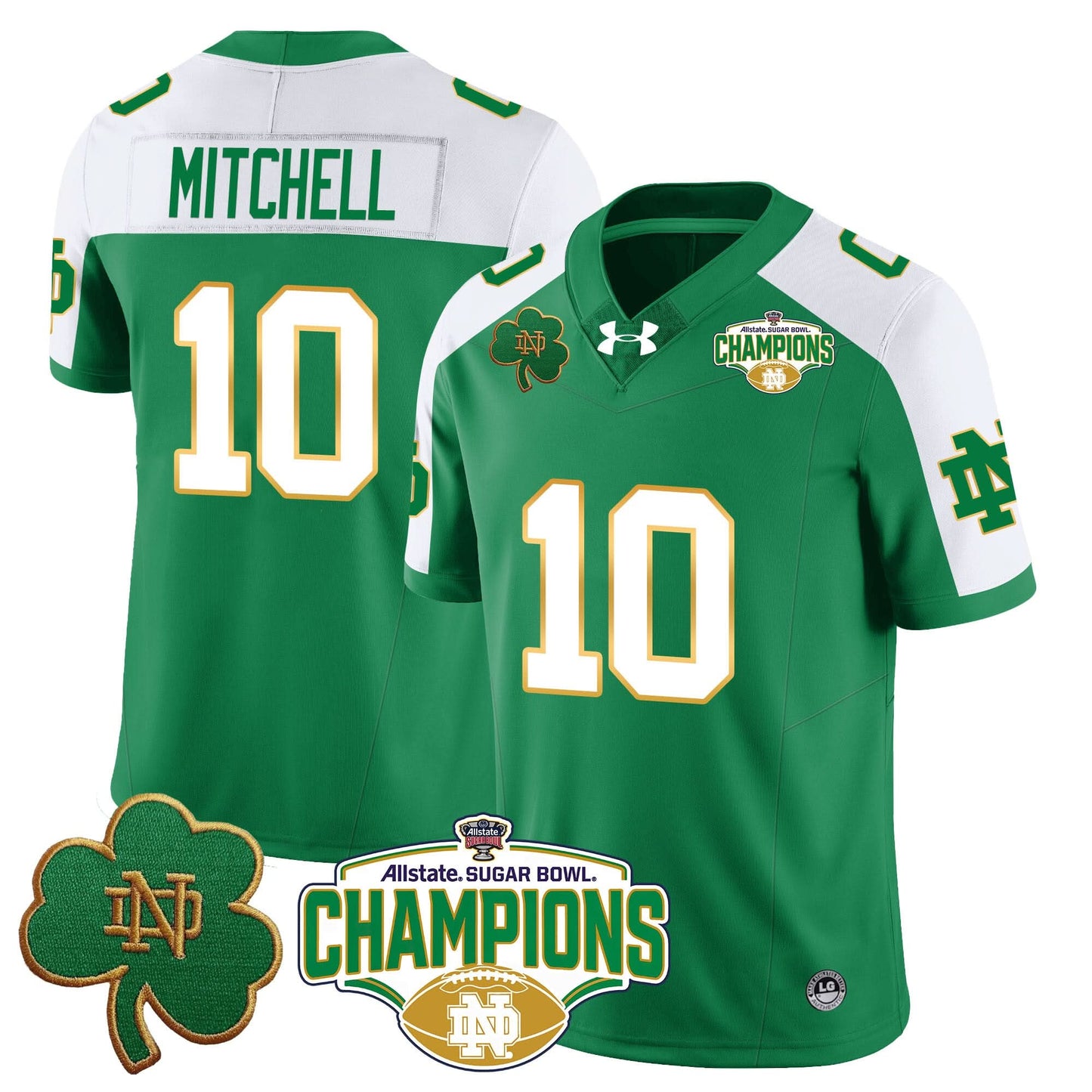 Notre Dame Fighting Irish 2025 Sugar Bowl Champions Jersey - All Stitched