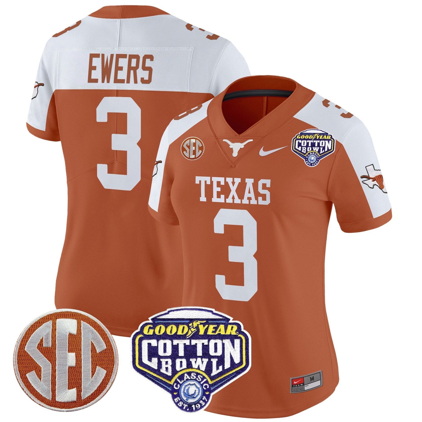 Women's TEX Cotton Bowl Patch Vapor Limited Jersey - All Stitched